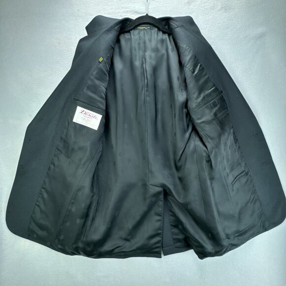 Angelo Donati Blazer Mens XL 40 Black Gold Enamel Buttons Wool Blend 2 Button - Picture 4 of 16